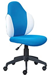 Inter Link - Sedia da ufficio - Sedia da ufficio per bambini - Sedia girevole per bambini - Rivestimento in rete - Blu e bianco - Jessi