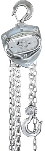 OZ Lifting Products Stainless Steel Manual Chain Hoist, 1-Ton Capacity, 10ft. Lift Height, Model# OZSS010-10CH