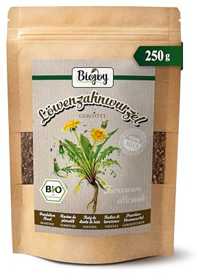 Biojoy BIO Maskrosrot, rostad, koffeinfritt kaffealternativ, 250 g | Ej lösligt, löst örtte, skuren, Taraxacum officinale L.