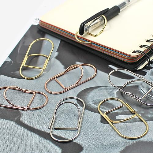 Sonku Metall-Lesezeichen für Notizbücher, Tagebücher, Kalender, Planer (Roségold, Gold, Silber), 24 Stück