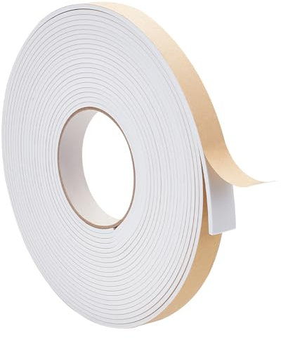 BENECREAT 10 m Strisce di tenuta in schiuma bianca, taglierina fredda in schiuma a celle chiuse ad alta densità, 20 mmx3 mm per mobili, auto, altoparlanti e attrezzature sportive