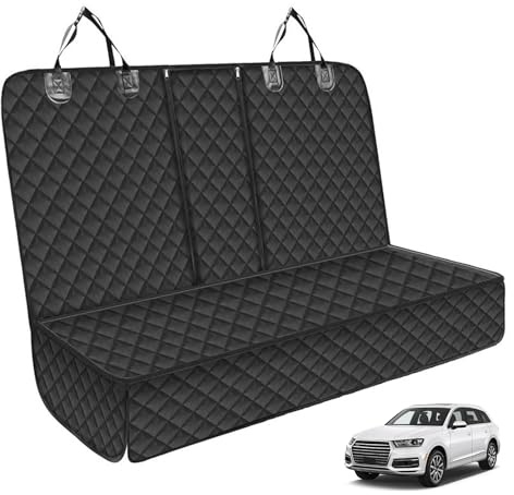Sporgo Funda repelente al agua para perros para el asiento trasero: Funda protectora para asiento de coche, Funda para mascotas, Antideslizante y resistente a arañazos (135 x 120 cm)