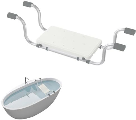 UISEBRT Siège de bain pour personnes âgées - Extensible - 72 à 82 cm - Antidérapant - Charge maximale : 150 kg - Pour femmes enceintes, personnes âgées - Aluminium