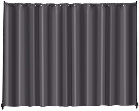 VEVOR Pannello Divisorio Portatile con Ruote, Supporto per Tende, Schermo per Privacy Indipendente per Ufficio, Camera da Letto, Sala da Pranzo