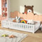 Xnferty Babybett, Kinderbett Bodenbett mit Rausfallschutz & Lattenrost, Kinderbett Gitterbett Mitwachsend Gitterbett, mit glatten Kanten, Betten für schnelle Montage