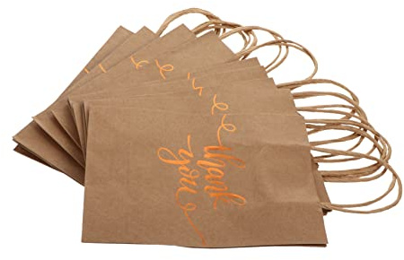 PACKOVE Sacchetti Regalo in Carta Kraft Manici 12pezzi Portatili Sacchetti per Pacchetti Regalo Ragazzo Ragazza Snack e Giocattoli