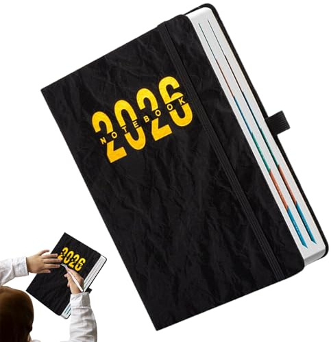 Generico Dagbok 2026, A5-anteckningsbok med vattentätt omslag och flikar, vecko- och dagskalender, för hem, skola, kontor, universitet, möten och planering