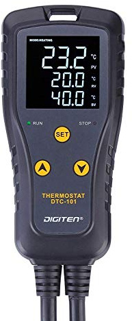 DIGITEN Temperature Controller Heat Mat Thermostat Outlet DTC101 Temperature Controlled Outlet Greenhouse Thermostat Aquarium Temperature Controller Reptile Thermostat Heating Cooling Mode 110V 10A