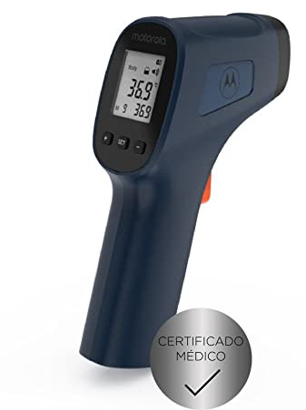 Motorola Thermomètre infrarouge sans contact DE-93 - Certificat médical - Bleu foncé
