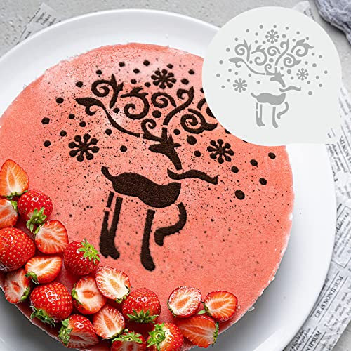 JENNIMER 12 x Kuchendekorationsschablonen, 15,2 cm Backschablonen, Kuchenspray, Blumen-Airbrush-Schablonen, Dessert-Dekorationsformen (12 Stück – 15,2 cm)