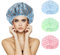 6PCS Cuffia Doccia per Capelli, Impermeabile con Elastici Riutilizzabile per Spa Salone di Trucco Femminile (Blu Verde Rosa)