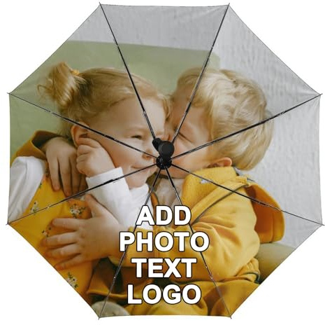 Personalisierte Regenschirme, Passen Sie Regenschirme mit Ihren eigenen Fotos an, Schirm individuell personalisiert mit Text, Design oder Foto, für Familie, geburtstage, Valentinstag, Geschenk, Unisex