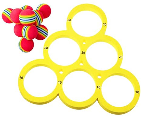 Gioco gonfiabile - Giochi di lancio di anelli in EVA con bersaglio galleggiante | Set di giochi acquatici da 10 palline | Sport in piscina | Anelli leggeri e resistenti per feste estive e divertimento