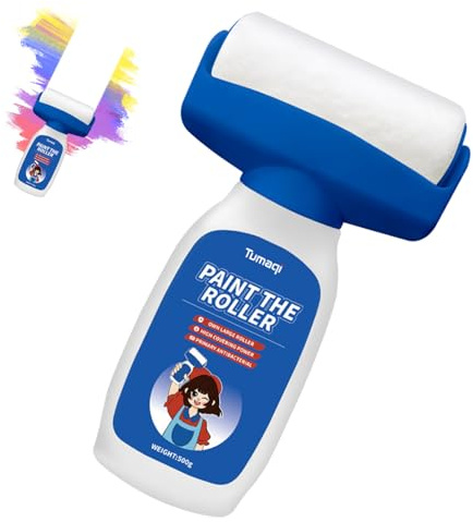 Wandfarbe Weiß zur Wandreparatur (500g) – Schnelltrocknend, Wandfarbe auf Wasserbasis mit integriertem Roller, Geruchsneutral, DIY Ausbesserungsfarbe für Flecken & Graffiti, Weißes Wand-Finish