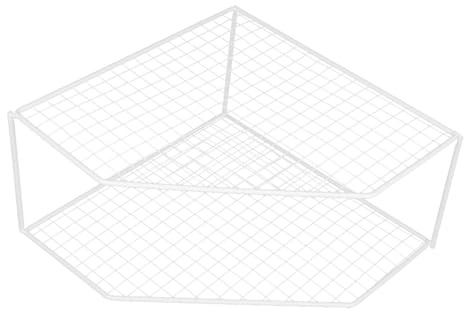 HIAKDOFT Organizador De Ollas Multifunción De Hierro Blanco, Estantería De Esquina Doble Capa, Rejilla para Escurrir, para Cocina Doméstica, Almacenamiento Encimera