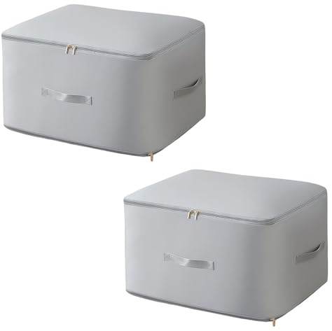 Set da 2 sacchi di stoccaggio – 54x42x30cm, salvaspazio per abbigliamento | Manico rinforzato, doppia cerniera per chiusura sicura, stoccaggio portatile – perfetto per abbigliamento