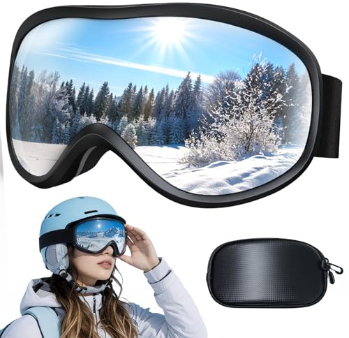 DOMOR Ski Goggles, Skiing Goggles for Men Women Youth Teen, Anti-fog UV Protection, Anti-Glare Snowboard Goggles for Skiing Snowboarding Cycling Motorcycle