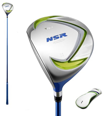 Golf Club Left Hand Children's No.1/No.5 Driver Hybrid Iron Wood LH Coach Teach Junior Boys and Girls Fairway Wood with Headcover (Left,#1(6-8Y),Blue)