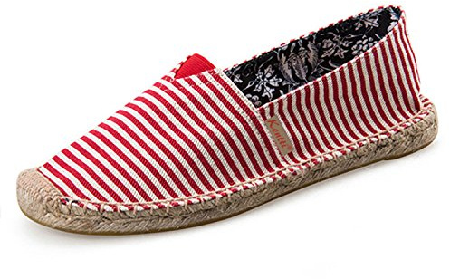 Kentti Espadrillas Marinaio a Righe in Tela Donna Rosso 37 EU