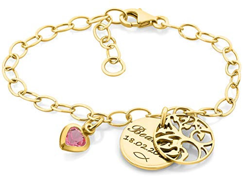 Kinderarmband Mädchen gold Taufe Armband 925 Sterling Silber mit Gravur Namensarmband für Baby Kinder Silberarmband Patenkind Armkettchen | HANDMADE IN GERMANY