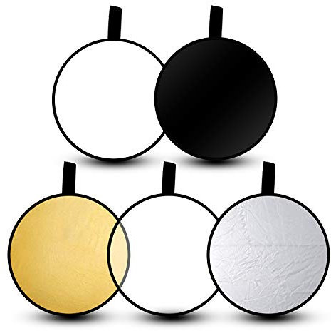 EMART 5-in-1 Fotografie Licht Reflector, 60cm Faltbarer Lichtreflektor mit Tragetasche, Kamera Faltreflektor für Fotostudio Diffusor Außenbeleuchtung Selfie, Hochzeitsfotografie