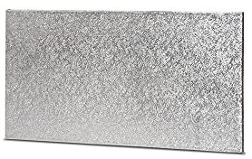 Anniversary House 10-inch Cake Board for Yule Log Silver, Pack of 1, Loaf Drum, Individually Wrapped, Sturdy Fibre Square Cake Board, LCW10S