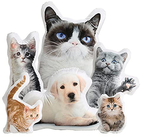 EKMON Personalisierte Haustier Kissen Hund Katze geformte Kissen, Doppelseitige 3D-Druck Foto Kissen - Weichen Plüschtier Zuhause Sofa Autositz Dekorative Einzigartige Geburtstagsgeschenk/20CM