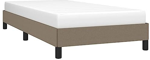 vidaXL Polsterbett Bett Lattenrost Einzelbett Bettgestell Bettrahmen Stoffbett Schlafzimmerbett Schlafzimmermöbel Taupe 90x190cm Stoff