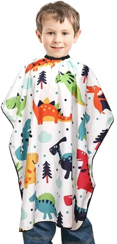 1 mantello da parrucchiere per bambini, accessori da parrucchiere, piccolo mantello regolabile a dinosauro, dinosauro, adatto per ragazzi e ragazze., multicolore, 78.7*68.5cm