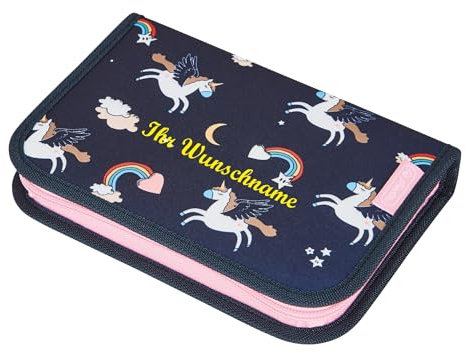 Herlitz Federtasche mit Namensgravur - Federmappe - Schüleretui 19tlg Einhorn