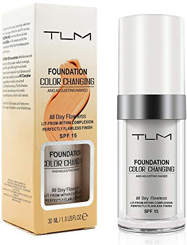 Foundation Color Changing für alternde Haut 30 mL, Farbwechsel Grundierung Warm Skin Moisturising Concealer, Liquid Primer, Sonnenschutz, Nude Concealer, Universal Shade für alle Hauttypen, SPF15