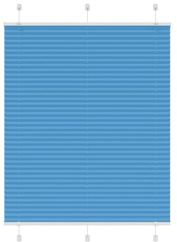 vidaXL Plissee Blau 105x100 cm Stoffbreite 104,4 cm Polyester, Faltrollo, Klemmfix, Plisseerollo, Jalousie, Rollo, Plisseerollo für Fenster