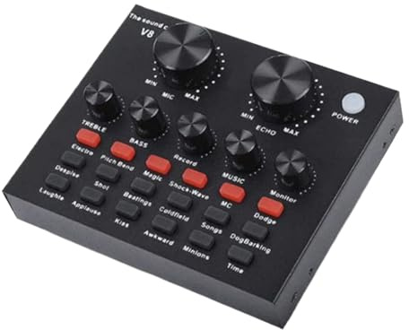 Broadcast Sound Card,Audio Mixer with Sound Card In,Professional Audio Mixer Transmission Resonance Box - Audio Interface Sound Card, Tar
