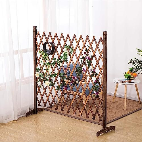 Paneles de madera para valla de jardín, celosía, divisor de pantalla para terraza, césped, valla decorativa para mascotas con diseño escalable