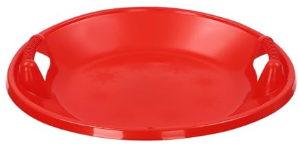 Downhill Snow Scooter, Snow Sled, Winter Outdoor Skiing Equipment Round Snow Disc, Snow Slider for Kids and Adults, Max Load 70 kilograms, Red