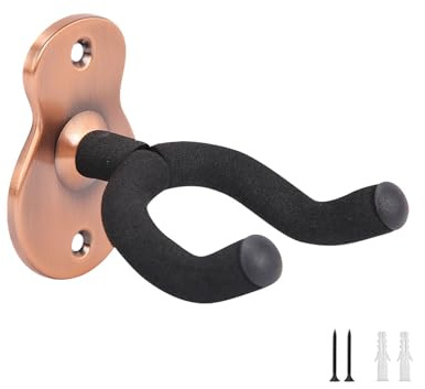Guitar Wall Mount, Premium Titanium Alloy Guitar Wall Hanger with Non-Slip Pads, Space Saving Wall Mount Guitar Holder, Easy Installation Hooks for Acoustic and Electric Guitars (Rose) (Rose)