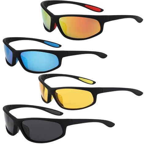 4-pack polariserade solglasögon herrar/damer UV400 HD-polariserade glasögon för sport, golf, körning, fiske, resor