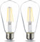 Amazon Basics Lampadina a LED vintage, ST64, attacco Edison E27, 7 W (equivalente a 60 W), con filamento chiaro, confezione da 2, non dimmerabili, Luce Bianca Calda