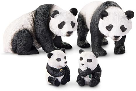 TERRA by Battat - Famille de pandas géants - Jouet Panda - Figurine Panda - Animaux sauvages - Animaux de la jungle
