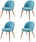 Mendler 4er-Set Esszimmerstuhl HWC-D53, Stuhl Küchenstuhl Retro 50er Jahre Design, Samt - türkis