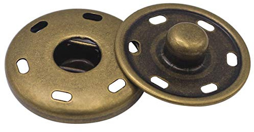 Flying Horse66 Antique Brass Sew On Snap Fasteners Metal Snap Button, 25mm