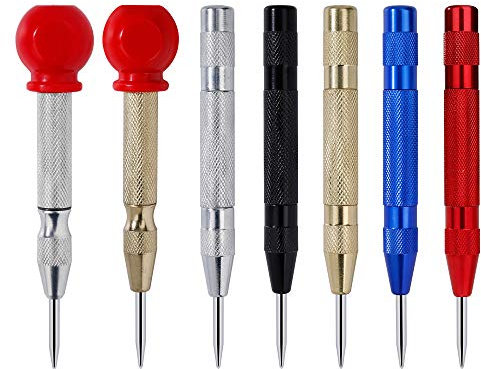 Punzón Central Automático Impacto Ajustable Herramienta Punzonado para Metal Plástico Madera Vidrio Marcador 7 Piezas