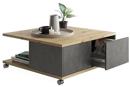 RASANTI Twin 1 Couchtisch auf Rollen Matera/Artisan Eiche