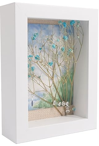 GraduationMall 13x18cm 3D Cornice Profonda Scatola per Ombre,Cornici per Foto per Oggetti fino 3.8 cm,Scatola di Memoria,Cornici da Parete e da Tavolo Bianco