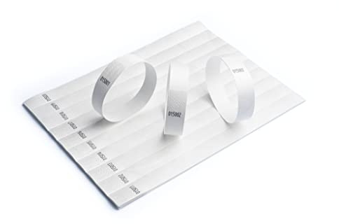 iboo 500 Stück Tyvek-Papierarmbänder für Kontrolle und Sicherheit – für Veranstaltungen, Abende, Festivals und Reisen – Eintrittsarmbänder (weiß)