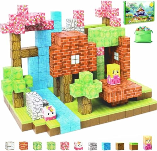 Yolla Loos Blocs de Construction magnétiques - Build Mine - Kit Mondial - Jouet magnétique pour garçons et Filles âgés de 3 à 70 pièces