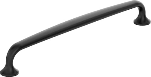 Amerock Renown 8-13/16 inch (224mm) Center-to-Center Matte Black Cabinet Pull, BP36987FB