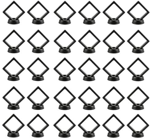 3D-Schweberahmen 30 Stück schwebende 3D-Aufbewahrungsboxen mit Rahmen und Ständer(Color:Black)