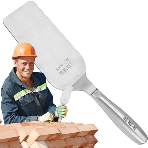 Cazzuola da muratura | Cazzuola per pavimenti e finiture in acciaio inox – Utensile per muratura con impugnatura comoda, utensili in calcestruzzo per stuccatura, intonacatura, finitura del