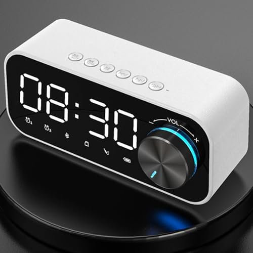 DXIA Bluetooth Altoparlante Sveglia, Visualizzazione Dell'Ora Del Led, Altoparlante Desktop Multifunzionale Della Luce Notturna, Altoparlante, Decorazione Della Camera Da Letto Caricatore USB